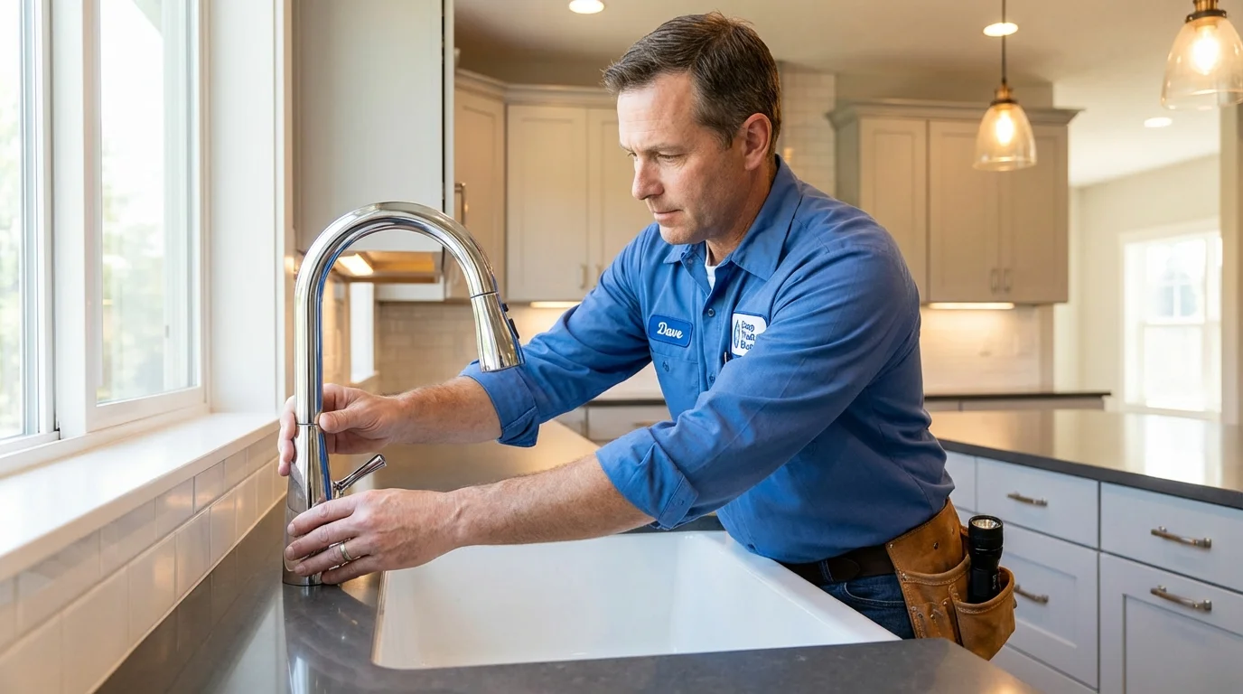 Kitchen faucet installation by Johns Plumbing LLC in Voorheesville