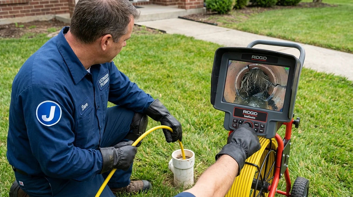 Sewer camera inspection being performed by Johns Plumbing LLC in Voorheesville